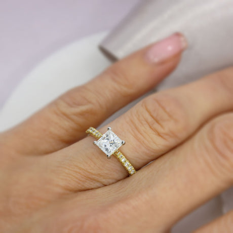 Pre Owned 18ct GIA Certified Rectangular Modified Brilliant Cut Diamond Solitaire Ring 1.04ct