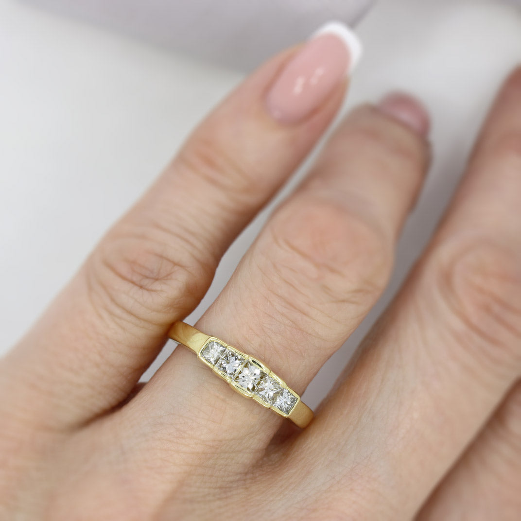 Pre Owned 18ct Princess Cut Diamond Eternity Ring 0.75ct