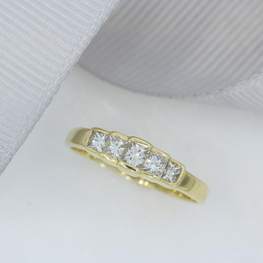 Pre Owned 18ct Princess Cut Diamond Eternity Ring 0.75ct