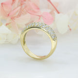 Pre Owned 18ct Yellow Gold 3 Row Diamond Dress Ring Approx 0.70ct