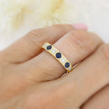 Pre Owned 18ct Yellow Gold Sapphire and Diamond Eternity Ring
