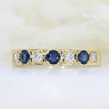 Pre Owned 18ct Yellow Gold Sapphire and Diamond Eternity Ring
