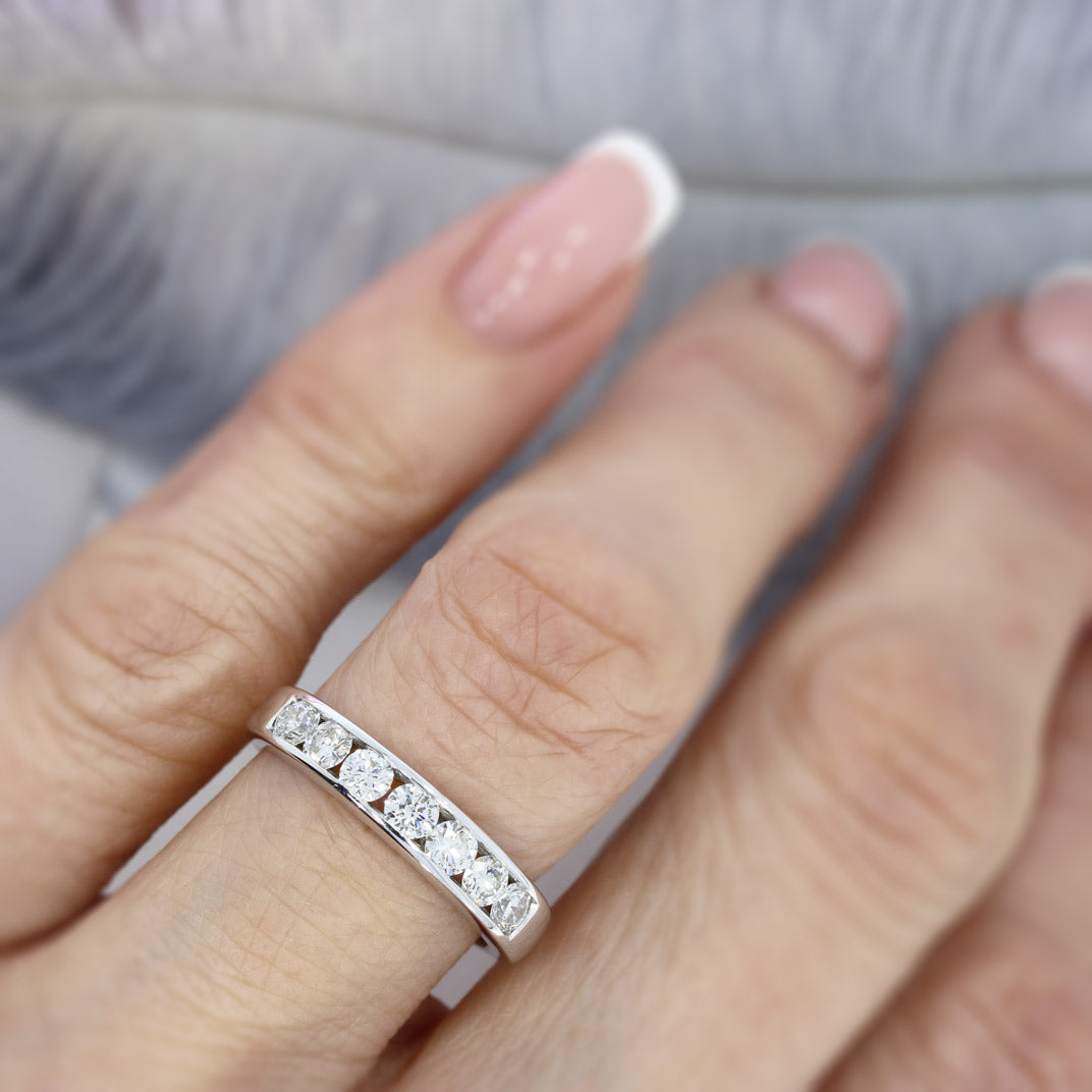 Pre Owned 18ct White Gold Channel Set Diamond Eternity Ring 0.70ct