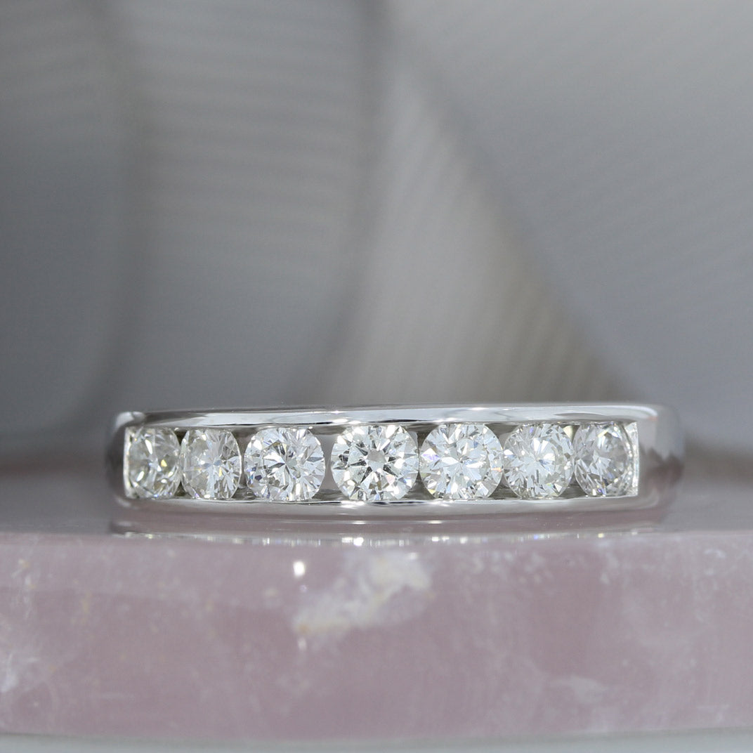 Pre Owned 18ct White Gold Channel Set Diamond Eternity Ring 0.70ct
