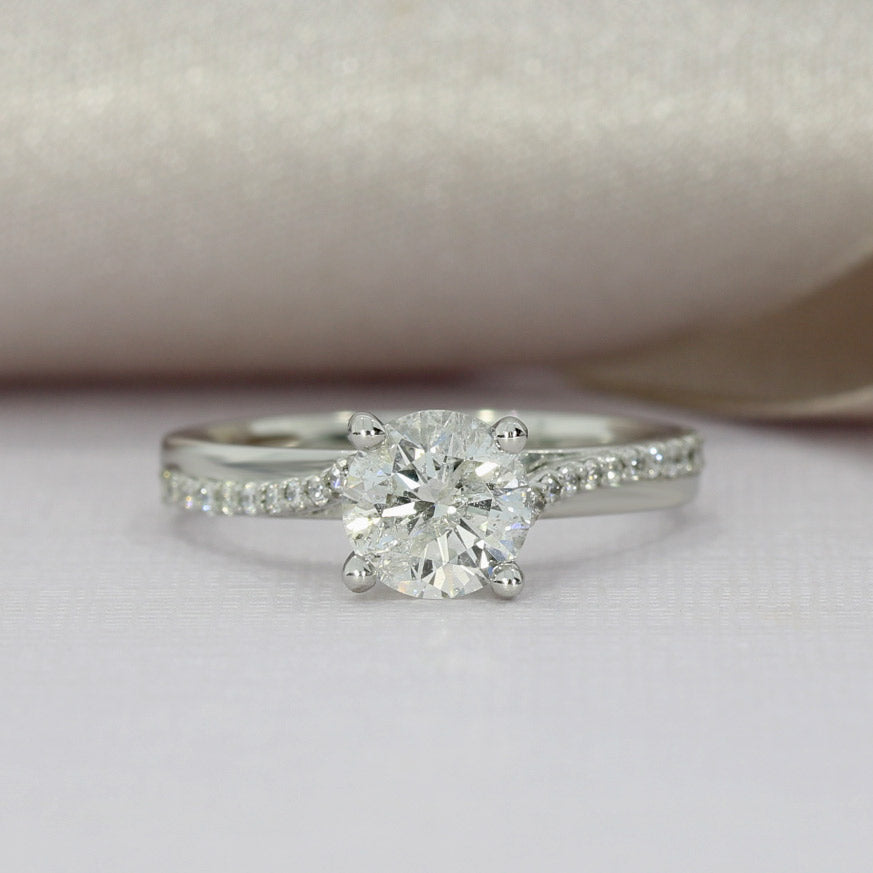 Pre Owned Platinum 4 Claw Set Brilliant Cut Diamond Solitaire Ring 1.18ct