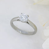 Pre Owned Platinum Round Brilliant Diamond Solitaire Ring Estimated 1.00ct SI2 F/G