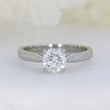 Pre Owned Platinum Round Brilliant Diamond Solitaire Ring Estimated 1.00ct SI2 F/G