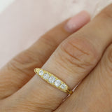 Pre Owned 18ct Yellow Gold 5 Graduating Diamond Set Boat Ring 0.33ct