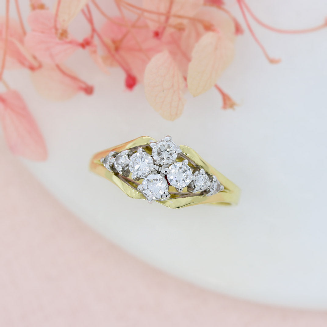 Pre Owned 18ct Yellow Gold Diamond Cluster Ring