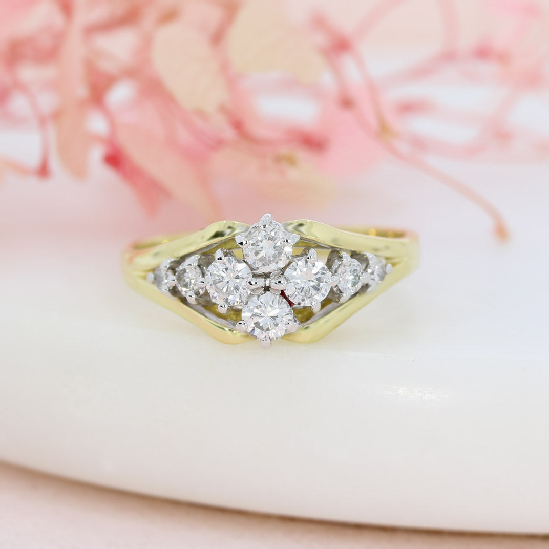 Pre Owned 18ct Yellow Gold Diamond Cluster Ring