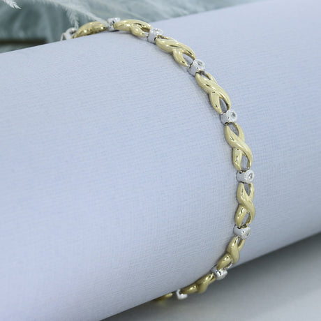 9ct Yellow gold Infinity Diamond Line bracelet 0.15ct
