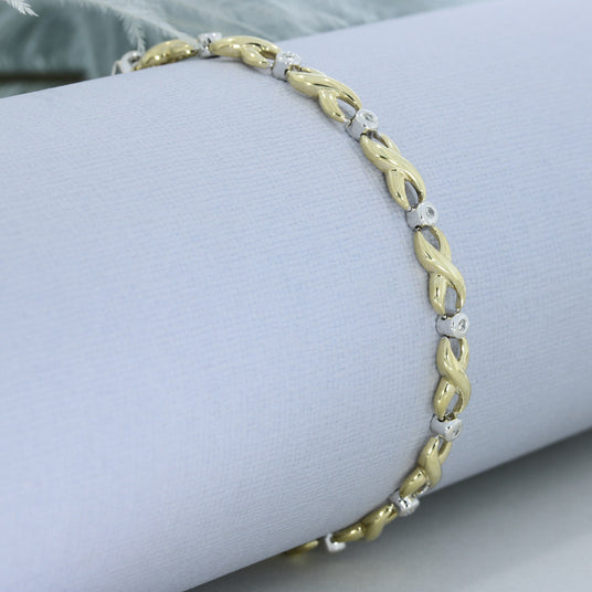 9ct Yellow gold Infinity Diamond Line bracelet 0.15ct