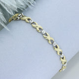 9ct Yellow gold Infinity Diamond Line bracelet 0.15ct