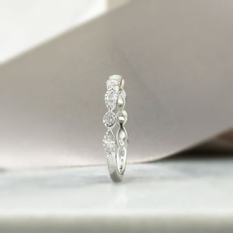 18ct Gold Fancy Diamond Ring Set with Marquise and Brilliant Cut Diamonds 0.52ct