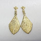 9ct Yellow Gold Fan Drop Earrings