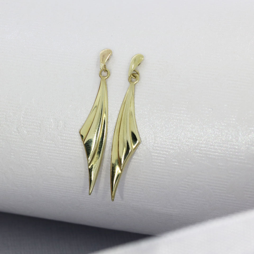 9ct Yellow Gold Wing Drop Earrings