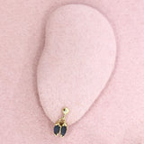 9ct Yellow Gold Double Sapphire Marquise Drop Earrings