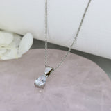 Platinum 3 Claw Set Pear Shape Lab Grown Diamond Pendant 0.70ct On a Platinum Chain