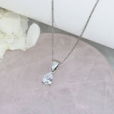 Platinum 3 Claw Set Pear Shape Lab Grown Diamond Pendant 0.70ct On a Platinum Chain