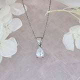 Platinum 3 Claw Set Pear Shape Lab Grown Diamond Pendant 0.70ct On a Platinum Chain