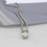 Pre Owned 9ct Gold Certified Pear Shaped Diamond Pendant 1.01ct