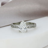 Pre Owned Platinum GIA E VS2 Certified Pear Shaped Diamond Ring 1.28ct