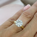 Pre Owned 18ct Yellow Gold 6 Claw Brilliant Cut Natural Diamond Solitaire Ring 3.88ct