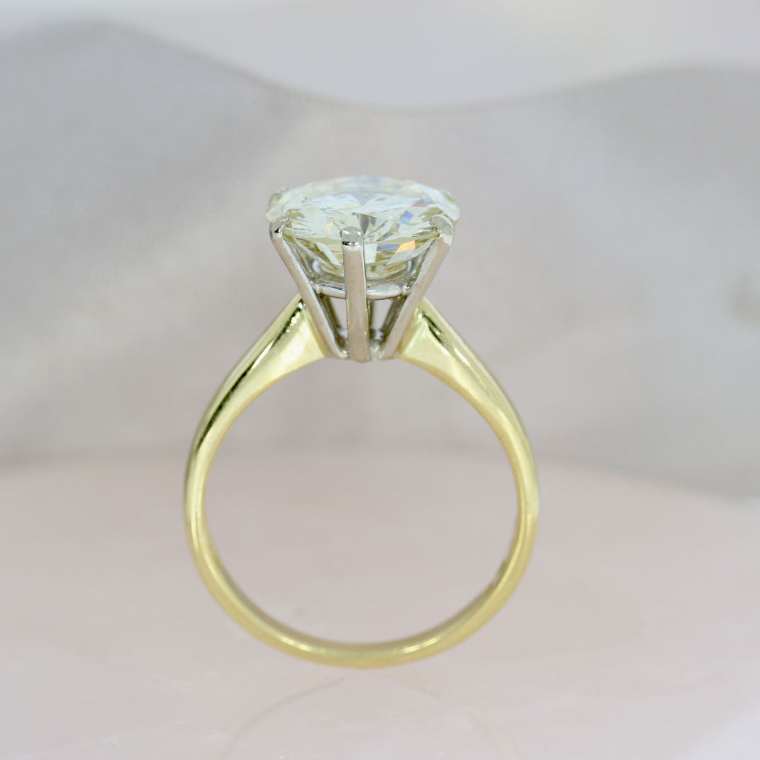 Pre Owned 18ct Yellow Gold 6 Claw Brilliant Cut Natural Diamond Solitaire Ring 3.88ct