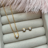 Silver Yellow Gold Plated Trace Chain Necklace With CZ