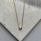 Silver Yellow Gold Plated Trace Chain Necklace With CZ