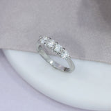 Platinum Claw Set 4 Stone Round Brilliant Cut Diamond Eternity Ring 0.87ct