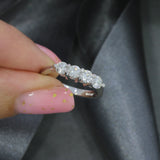 Platinum Claw Set 4 Stone Round Brilliant Cut Diamond Eternity Ring 0.87ct