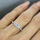 Platinum 3 Stone Certified Brilliant Cut Diamond Ring with Diamond Set Shoulders 0.90ct