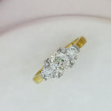 18ct Gold Certified Fancy 1.00ct Oval Diamond Ring Total 1.42ct