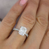 Pre Owned Platinum GIA Certified Cushion Cut Solitaire Ring 3.01ct G VS2