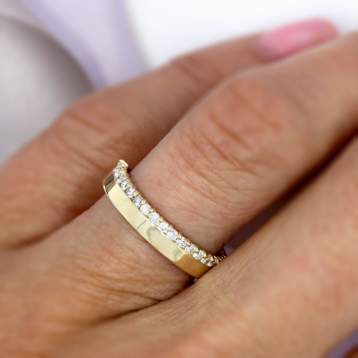 9ct Yellow Gold Diamond Set Wedding Band 0.36ct