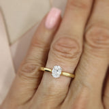 18ct Gold Lab Grown Oval Diamond Solitaire Ring 0.76ct