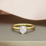 18ct Gold Lab Grown Oval Diamond Solitaire Ring 0.76ct