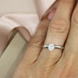 Platinum Lab Grown Oval Diamond Solitaire Ring  0.76ct