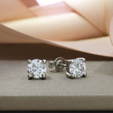 Platinum Laboratory Grown Diamond Solitaire Stud Earrings 2.17ct