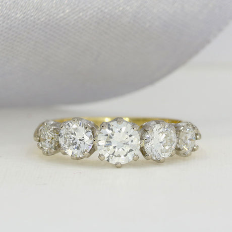 Pre Owned 18ct Gold Graduating Diamond 5 Stone Eternity Ring Approx 1.80-2.00ct