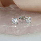 9ct White Gold Certified Round Lab Grown Diamond Stud Earrings 0.83ct