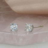 9ct White Gold Certified Round Lab Grown Diamond Stud Earrings 0.83ct