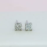 9ct White Gold Certified Round Lab Grown Diamond Stud Earrings 0.83ct