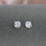 9ct White Gold Certified Round Lab Grown Diamond Stud Earrings 0.83ct