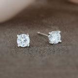 9ct White Gold Certified Round Lab Grown Diamond Stud Earrings 0.83ct