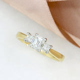 Pre Owned 18ct & Platinum Certified 3 Stone Diamond Ring 0.88ct