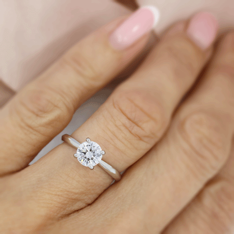 Platinum Certified Lab Grown Diamond Solitaire Ring 1.00ct E VS2