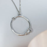 18ct Gold Circle Pendant with Lab Grown Diamonds 0.41ct