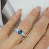 Platinum Claw Set Oval 1.55ct Sapphire Ring & Diamond 0.50ct Fancy Ring